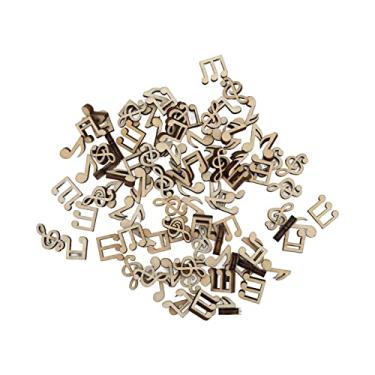 Imagem de RiToEasysports Nota de Qualidade Musical de 100 Peças de Peças de Madeira de Música Vintage, Superfície Lisa para Artesanato DIY, Adaptada para Quartos Infantis, Enfeites de Férias e Feriados Temáticos