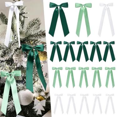 Imagem de CEELGON 24 peças, 3 tamanhos, decoração de laço de cetim, laços de fita longa para quarto, parede, enfeites de árvore de Natal, para guirlandas, festas de casamento, festas de casamento, decorações de