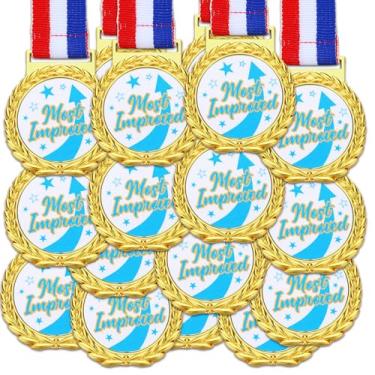 Imagem de Loetere Medalha de ouro de 30 peças para vencedor de prêmio em massa com fita de pescoço Prêmio Troféu para Vencedor de Evento de Educação Infantil Estudantil (mais melhorado)