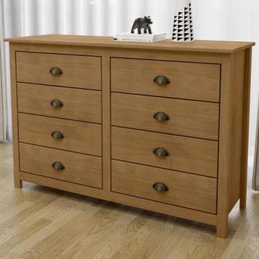 Imagem de Cômoda Para Quarto Closet 8 Gavetas Madeira Maciça Mazzaro F06 Freijó 