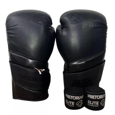 Imagem de Kit Luva De Boxe Muay Thai Elite + Bandagem, Preto, 14 Oz