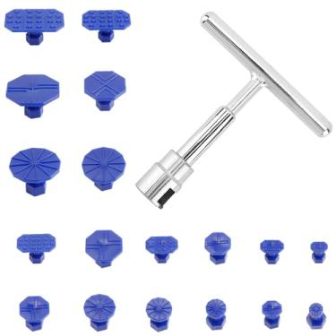 Imagem de Kit de extrator de amassado de carro, ferramenta de remoção de amassados para carro, ferramenta de remoção de amassados sem pintura com extrator em forma de T e abas de remoção de amassados de