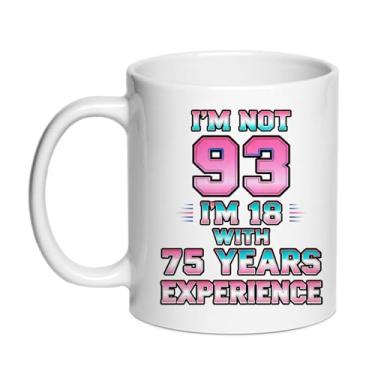 Imagem de SIUNY Caneca de aniversário de 93 anos para mulheres e homens - Presentes de aniversário de 93 anos para mãe, pai, avó, avô, esposa, marido 325 ml 1933 xícara de café (93RD)
