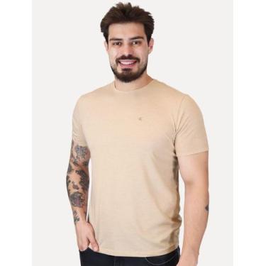 Imagem de Camiseta Calvin Klein Jeans Masculina Botonê Caqui Médio Tamanho:L/G, 