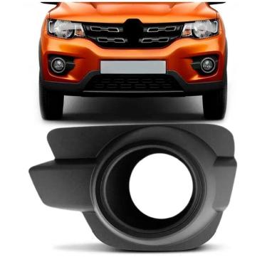 Imagem de Moldura Milha Auxiliar Kwid Com Furo Aro Preto 2017 18 19