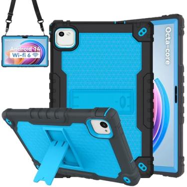 Imagem de Doemoil Capa para tablet YQSAVIOR ZB30/YQCP20/VOLENTEX M10/Aiprotablet K10/PRITOM M20/AEEZO MB1001/C10 10 polegadas com suporte embutido para tablet MUISOO MUIC110110 polegadas (preto/azul)