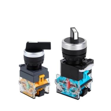 Imagem de 10 interruptores rotativos LA38-11X2 Botão 22 mm Seleção 2P 3P1NO1NC 2NC Reset/autotravamento (3P Lock 2NO)