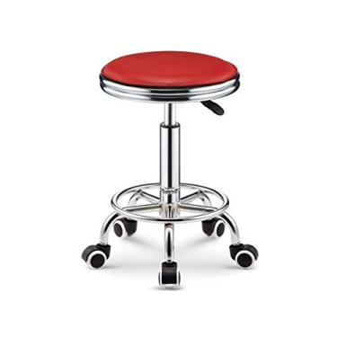 Imagem de BSNANCA Banqueta redonda com rodinhas para cadeira redonda hidráulica giratória ajustável para casamento