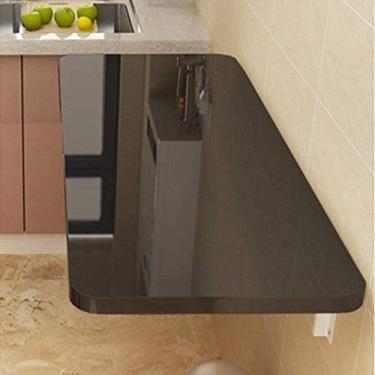 Imagem de Mesa de parede, mesa de jantar dobrável de folha de parede de cozinha, mesa de jantar para espaço pequeno, preto - 120 x 30 cm