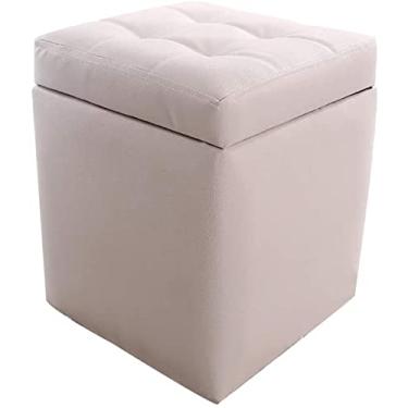 Imagem de Banco de armazenamento de entrada, bancos de armazenamento de couro, banco de armazenamento de sapatos de entrada, banco de quarto, banquinho de cachorro, degrau de café, almofada para os pés, banco