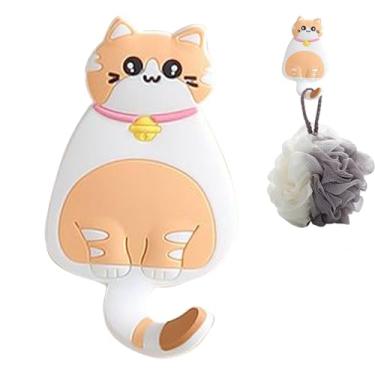 Imagem de Porta-chaves fofo para parede | Porta-chaves de parede de gato fofo - Cabide de porta, acessórios utilitários de cozinha, cabide de toalha, decorativo para sala de estar, quarto, banheiro