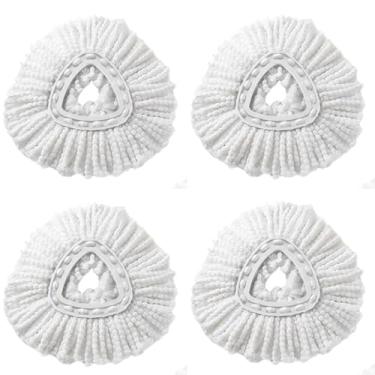 Imagem de Cabeças de Mop Substituição Compatíveis com o Balde Easy Wring da O-cedar Refis Microfibra para Limpeza Pisos Laváveis e Reutilizáveis Uso Úmido Seco Design Triangular Eficiente 4 Peças