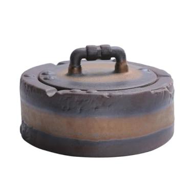 Imagem de Cinzeiro retrô personalidade criativa escritório sala de estar balde de cerâmica doméstico com tampa presentes para amigos, colegas, pais