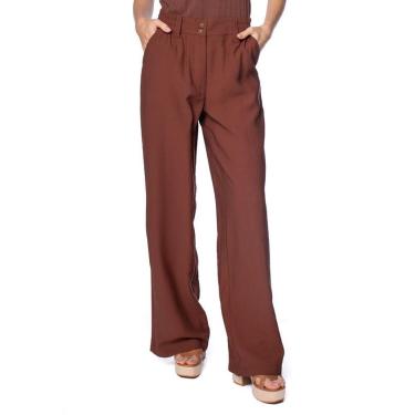 Imagem de Calça Feminina The Style Box Pantalona Marrom-Feminino