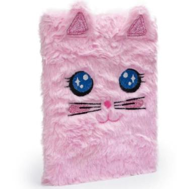Imagem de Caderno 80 Folhas Pelúcia Gato Rosa Volta às Aulas Polibrinq - 7898506