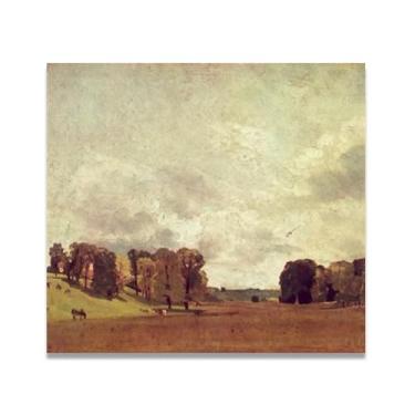 Imagem de Impressão em tela Lush VegetationJohn Constable: artista da Royal Academy, paisagem britânica clássica do século XIX 39,9 x 43,9 cm emoldurada