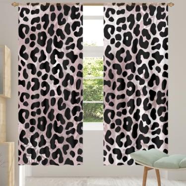 Imagem de 2 conjuntos de painéis de cortinas transparentes com estampa de leopardo cortinas transparentes arejadas com filtragem leve painéis de cortina de porta para janela para sala de estar, quarto, jantar