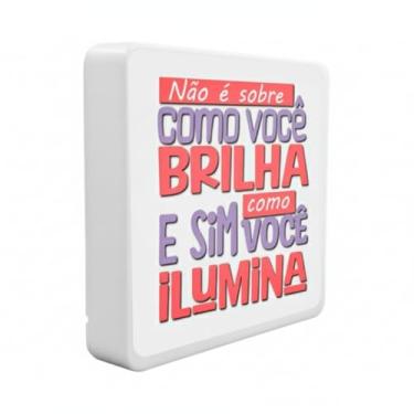Imagem de Luminária Box Slim Como Você Brilha USB, LED 5W, Bivolt, Polietileno, 20x18x5 cm, Luz Difusa, Cabo USB 1,2m