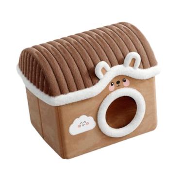 Imagem de Ioensy Cama casinha para gatos e filhotes, almofada para animais de estimação de pequeno e médio, lavável removível, confortável, esconderijo para, Marrom, L