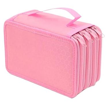 Imagem de Estojo para 72 Lápis, Necessaire com 3 Zíperes, Alça para Transporte, Organização Perfeita para Artistas!​(72Pink)