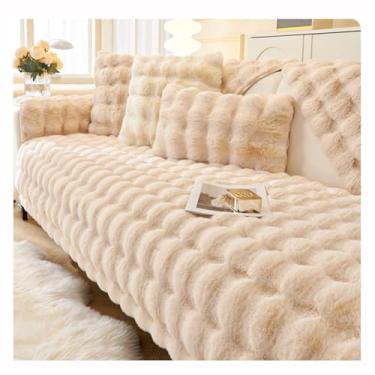 Imagem de SPXMQSS Capa para sofá, capa de sofá seccional, antiderrapante, universal, em forma de L, protetor de sofá grosso, capa de sofá de canto, protetor de móveis, lavável, 110 x 110 cm