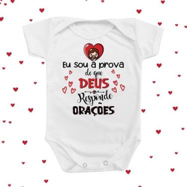 Imagem de Roupinha Body de Bebê Eu sou a Prova Viva que Deus Responde Orações Me