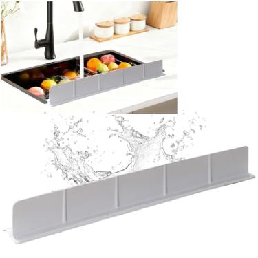 Imagem de Protetor contra respingos de pia de silicone de cozinha de 58 cm, protetor de respingos de água antiderrapante, seguro para lava-louças, protetor de respingos, barreira de água com forte sucção para