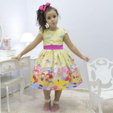 Imagem de Vestido infantil tema João e Maria doces e pirulitos - Moderna Meninas
