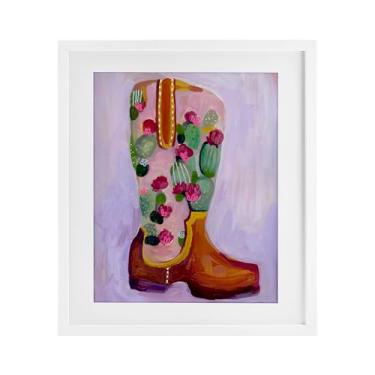 Imagem de Stupell Industries Desert Day Dream Boots Impressão emoldurada branca sob vidro, design por Ashley Davis, 40 x 33
