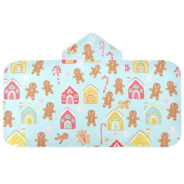 Imagem de Burbuja Toalha de banho com capuz de laço rosa para crianças, toalha de praia de pelúcia macia absorvente para chá de meninas e meninos 3-10 anos, 61 x 127 cm