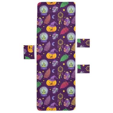 Imagem de Burbuja Crystal Ball Pumpkins Dreamcatcher Capa de toalha para cadeira de praia com bolsos, capa de cadeira macia e absorvente, toalha de piscina de microfibra de secagem rápida para praia, banhos de