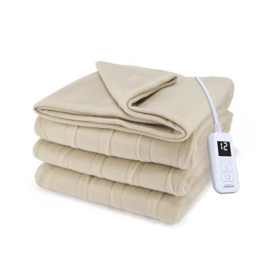 Imagem de Sunbeam Royal Cobertor Elétrico Aquecido Ultra Fleece Tamanho Solteiro, 213 cm x 157 cm, 12 Configurações de Calor, Desligamento Automático Selecionável em 12 Horas, Aquecimento Rápido, Lavável na