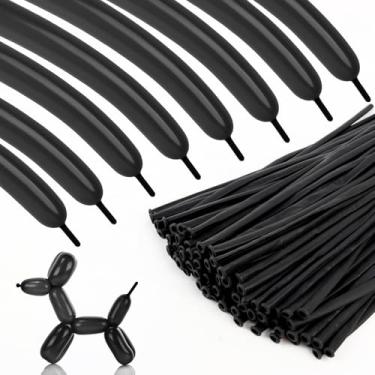 Imagem de 100pcs 260 Black Long Balloons for Twisting, Skinny Thickening Latex Balloons for Animal Modeling and Arch Tying, Magic Show Party Supplies for Birthday Wedding Christmas Decoration​​