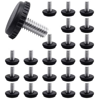 Imagem de Litoexpe 24 peças 1/10.2 cm-20 parafusos de aço inoxidável para pés de nivelamento de móveis, niveladores ajustáveis de móveis de pátio para pernas de mesa e cadeira