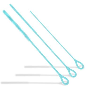 Imagem de Escova de limpeza de palha de silicone, escova de limpeza de palha reutilizável extra longa, escovas de limpeza de canudos longos, limpa para canudos, copos e copos reutilizáveis, durável e ecológico