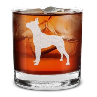 Imagem de shop4ever Copo de uísque gravado Boxer Dog Breed, 325 ml, presente para amantes de cães