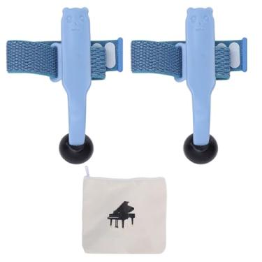 Imagem de Instrutor de dedo para piano, suporte forte, borracha de qualidade alimentar, auxílio para posição manual para crianças, acessório de prática de piano, 2 pacotes com bolsa de (Azul)