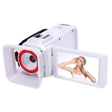 Imagem de ASHATA Filmadora Com Câmera de Vídeo 4K, Câmera Vlogging de 64 MP para YouTube Tela Giratória de 3,0 Polegadas Filmadora Com Zoom Digital 18X Com Interface USB, para Escola de Viagens (Branca)