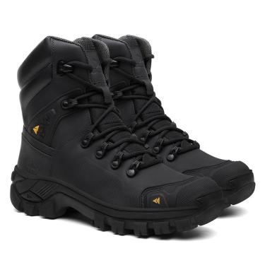 Imagem de Bota Adventure Masculina de Couro Legitimo Cano Alto Solado Tratorado Coturno Masculino Confortavel-Masculino