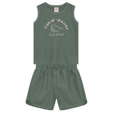 Imagem de Conjunto infantil menino de skate com glitter Brandili, Verde, 10