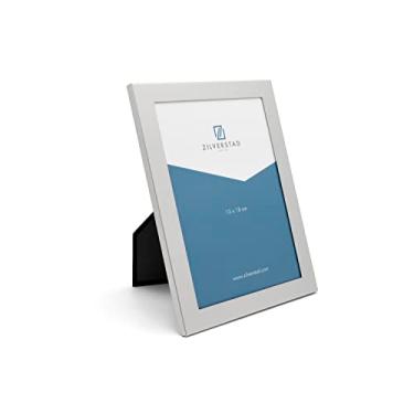 Imagem de Zilverstad, Porta-retratos de fotos para mesa e parede, 10X15cm, em alumínio, prata