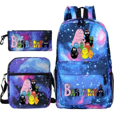 Imagem de Conjunto de mochilas escolares Barbapappas rosa, 3 unidades para crianças