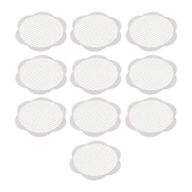 Imagem de SIWOTED Capa de ralo de chuveiro descartável, à prova d'água, adesivo de malha, coletor de cabelo para banheiro, cozinha, 10 peças (Padrão de flor)