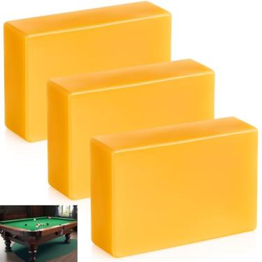 Imagem de Conelist 3 peças de mesa de bilhar bar de cera de abelha, 85 g cada cera de abelha para mesa de bilhar, costuras de ardósia, sala de jogos e furos de parafuso (amarelo)