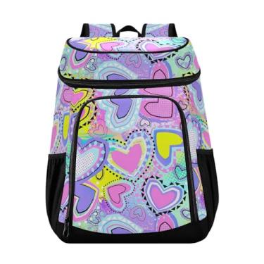 Imagem de Mochila com textura de corações brilhantes, 36 latas, isolada, à prova de vazamento, à prova d'água, para praia, preparo de refeições