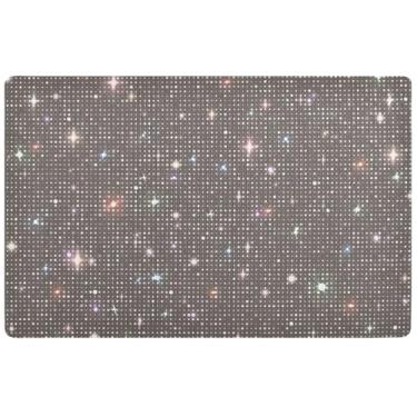 Imagem de TSENQUE Capacho personalizado cinza brilhante textura brilhante tapete de porta engraçado para ambientes externos, tapete de outono antiderrapante para cães, 81 x 50 cm