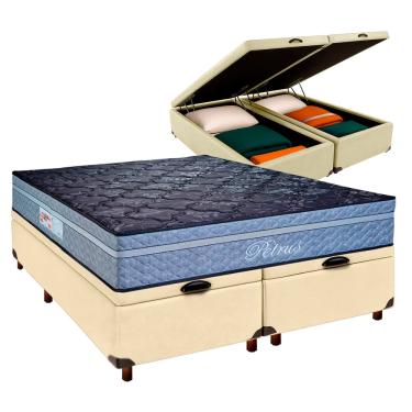 Imagem de Cama + Bau Blindado e Colchão Molas Ensacadas Queen - Petrus Paropas