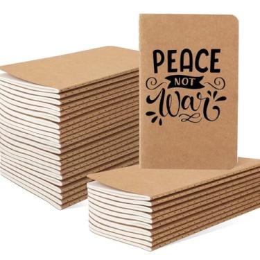 Imagem de Oucaru 32 peças de mini cadernos a granel, 8,9 cm x 14 cm, marrom, 60 páginas, papel em branco, pequeno bolso, blocos de notas para crianças, estudantes, viajantes, material de escritório escolar