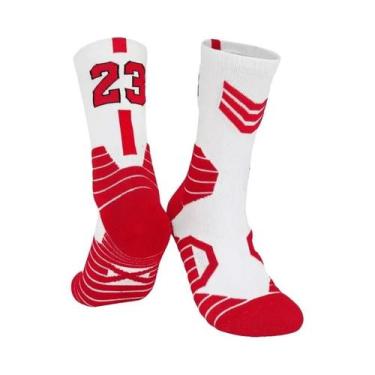 Imagem de Meias De Basquete Masculinas De Comprimento Médio Em Algodão Puro, Abs