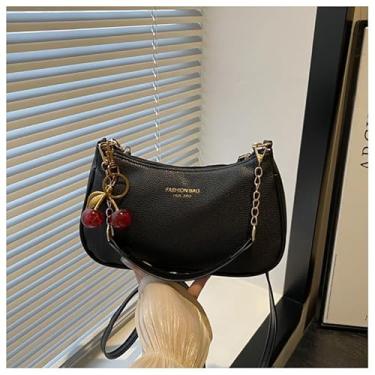 Imagem de Bolsa de ombro de grande capacidade, bolsa tiracolo sofisticada para trabalho, bolsa feminina espaçosa, Preto, Medium, Mochila casual